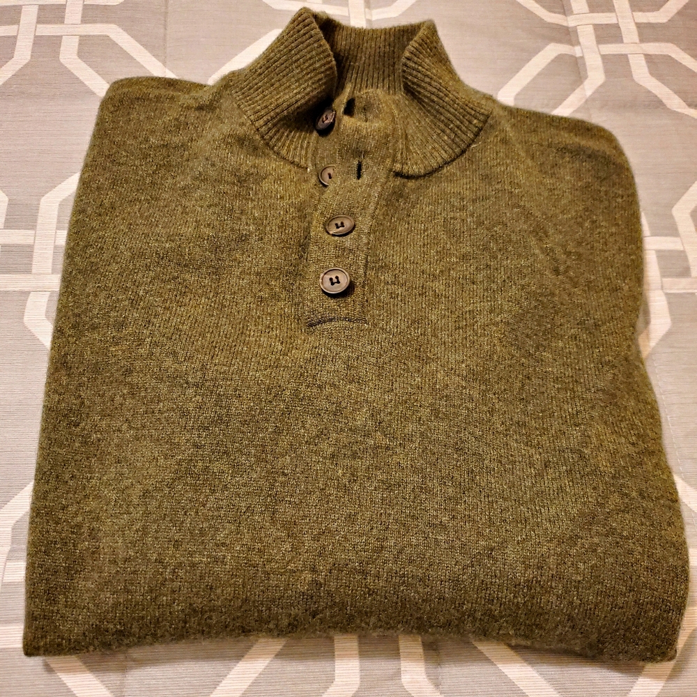 Mens olive green cashmere sweater